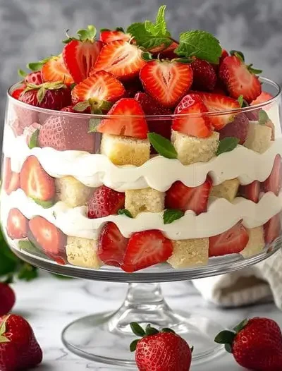 Strawberries and Cream Trifle Recipe