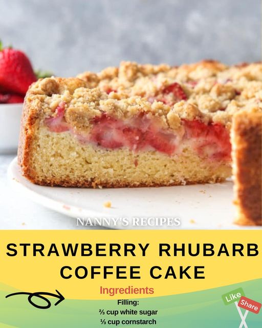 Strawberry Rhubarb Coffee Cake Recipe