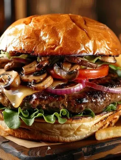 Swiss Mushroom Burger Recip