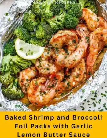 The Baked Shrimp and Broccoli Foil Packs with Garlic Lemon Butter Sauce Recipe