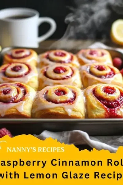 Raspberry Cinnamon Rolls with Lemon Glaze Recipe