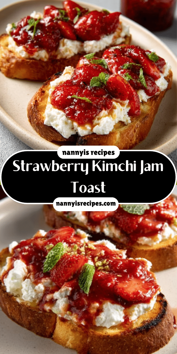 Strawberry Kimchi Jam Toast with Ricotta & Mint delights your taste buds! 8 15 5