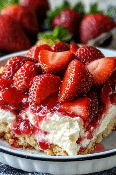 4-Ingredient Strawberry Cheesecake Dump Cake:
