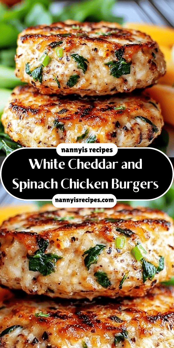 White Cheddar and Spinach Chicken Burgers