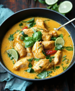 Basil Chicken with Coconut Curry Sauce