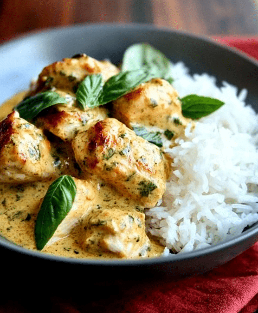 Basil Chicken with Coconut Curry Sauce is a must-try! 3 Basil Chicken with Coconut Curry Sauce