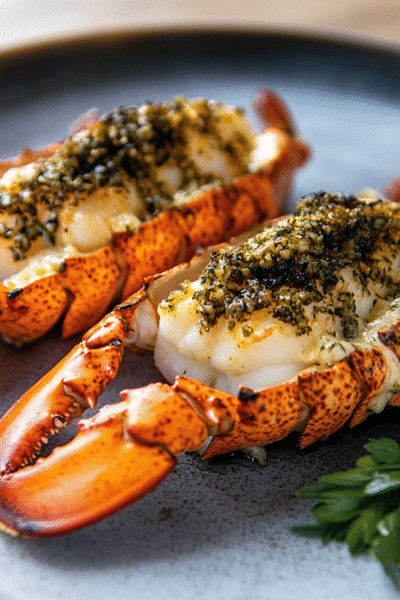 Black Garlic Butter Grilled Lobster Tails