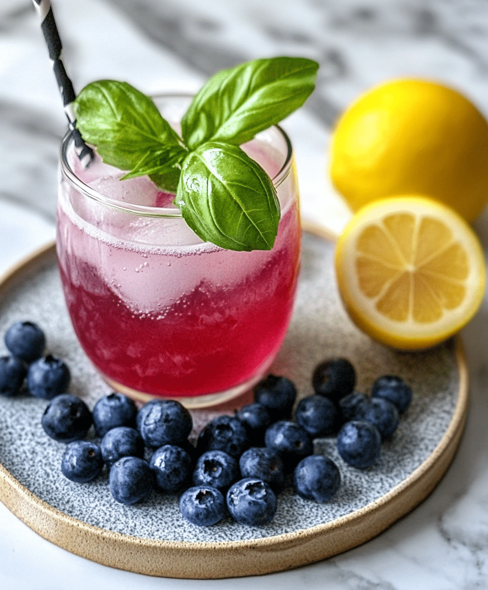 . Blueberry Basil Lemonade Spritzer