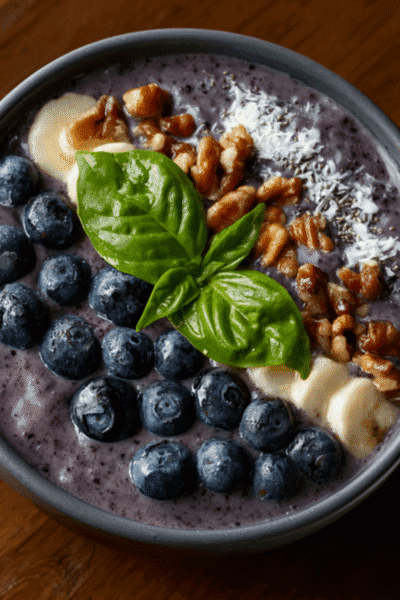 Blueberry Basil Smoothie Bowl