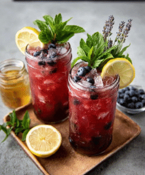 Blueberry Lavender Gin Fizz