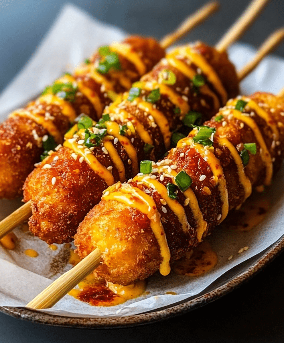 Charred Scallion & Gochujang Butter Corn Dogs