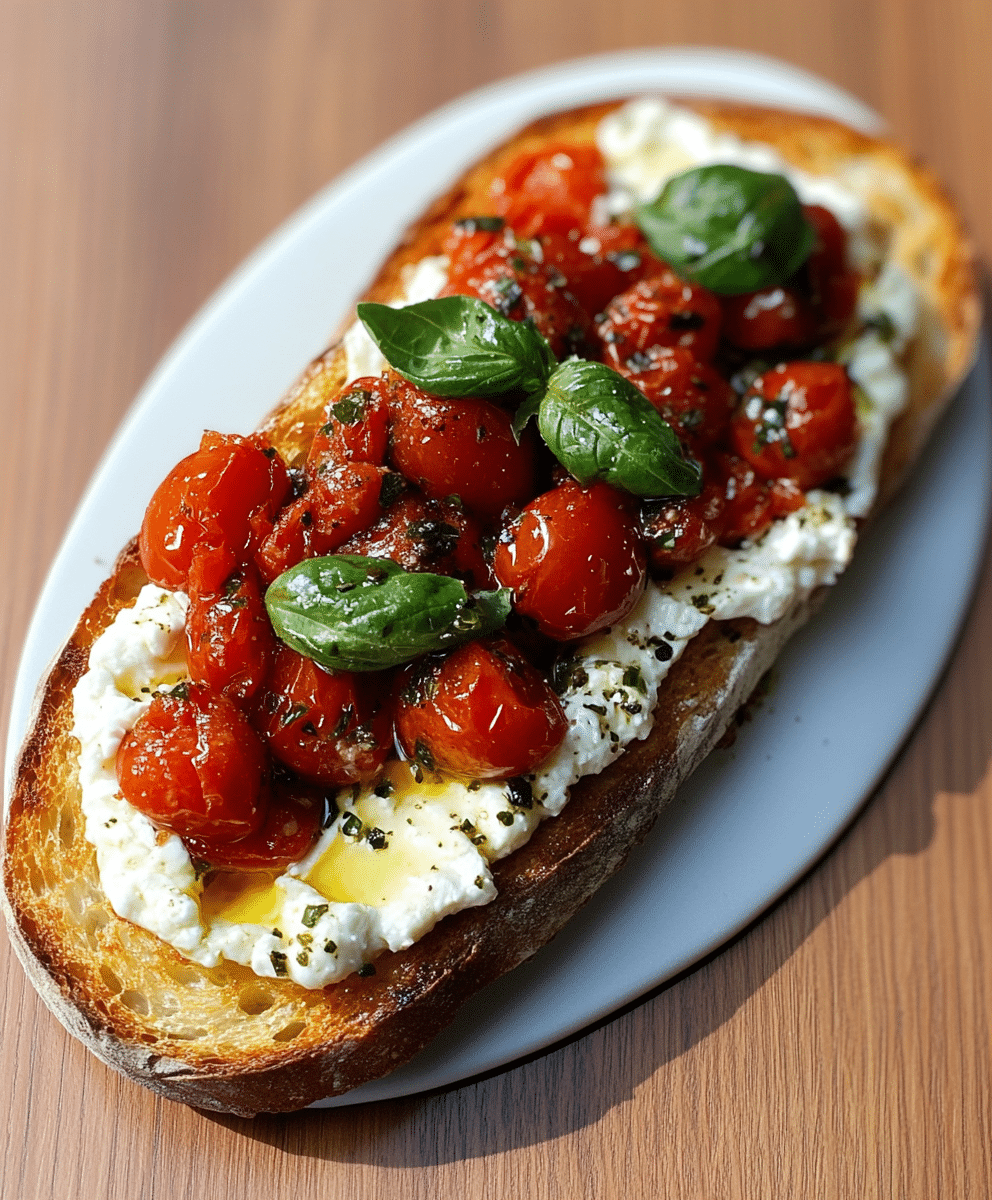 Cherry Tomato & Burrata Bruschetta on Sourdough