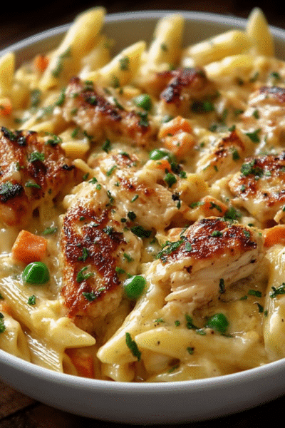 Chicken Pot Pie Meets Pasta