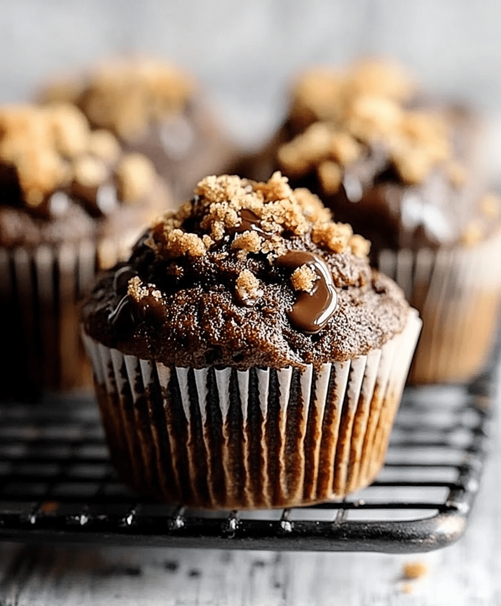 Chocolate Coffee Toffee Crunch Muffins