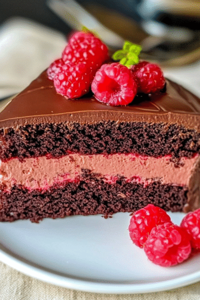 Chocolate Raspberry Truffle Cake