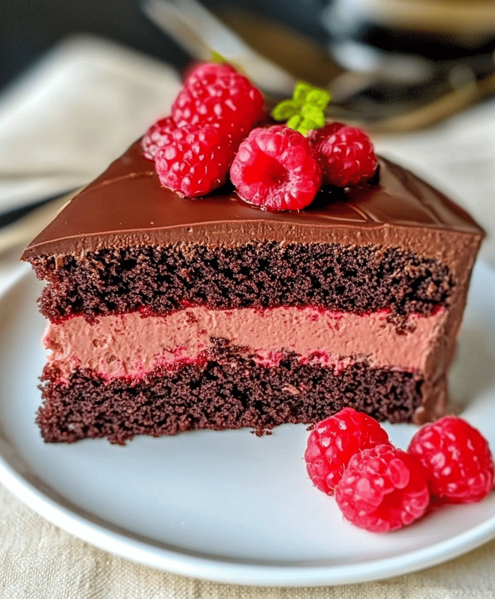 Chocolate Raspberry Truffle Cake