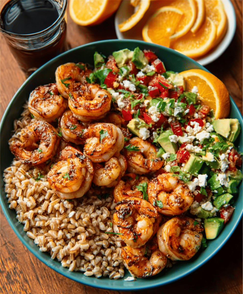 Citrus Shrimp Farro Bowl