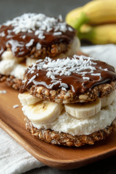 Coconut Cream Banana “Ice Cream” Sandwiches