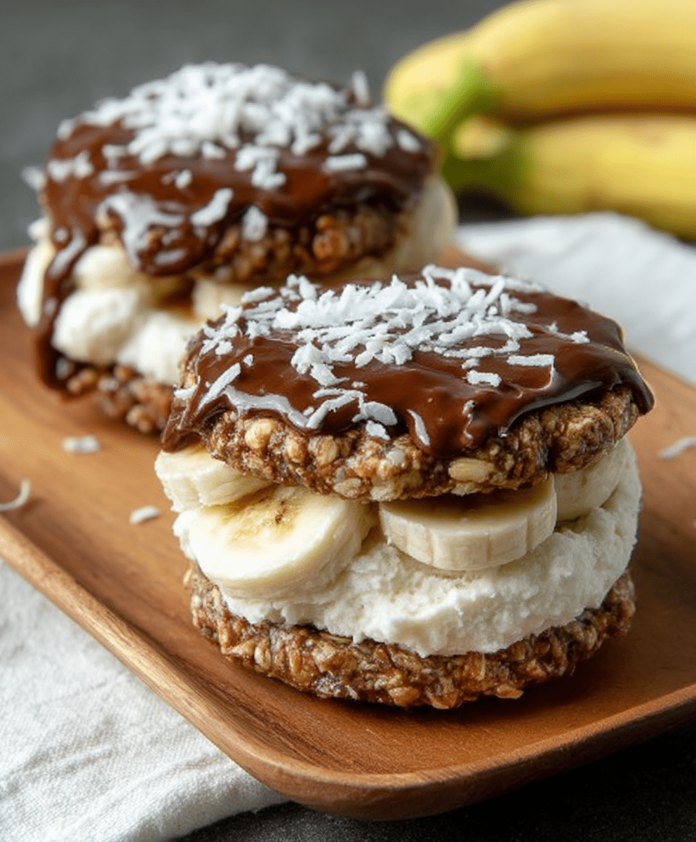 Coconut Cream Banana “Ice Cream” Sandwiches