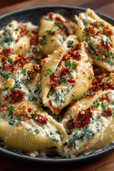 Creamy Ricotta and Sun-Dried Tomato Stuffed Shells
