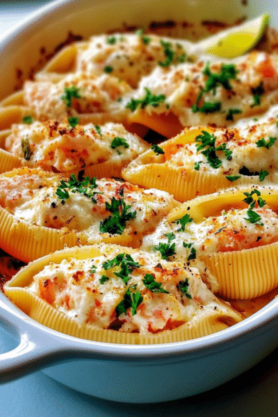 Creamy Seafood Stuffed Shells Recipe
