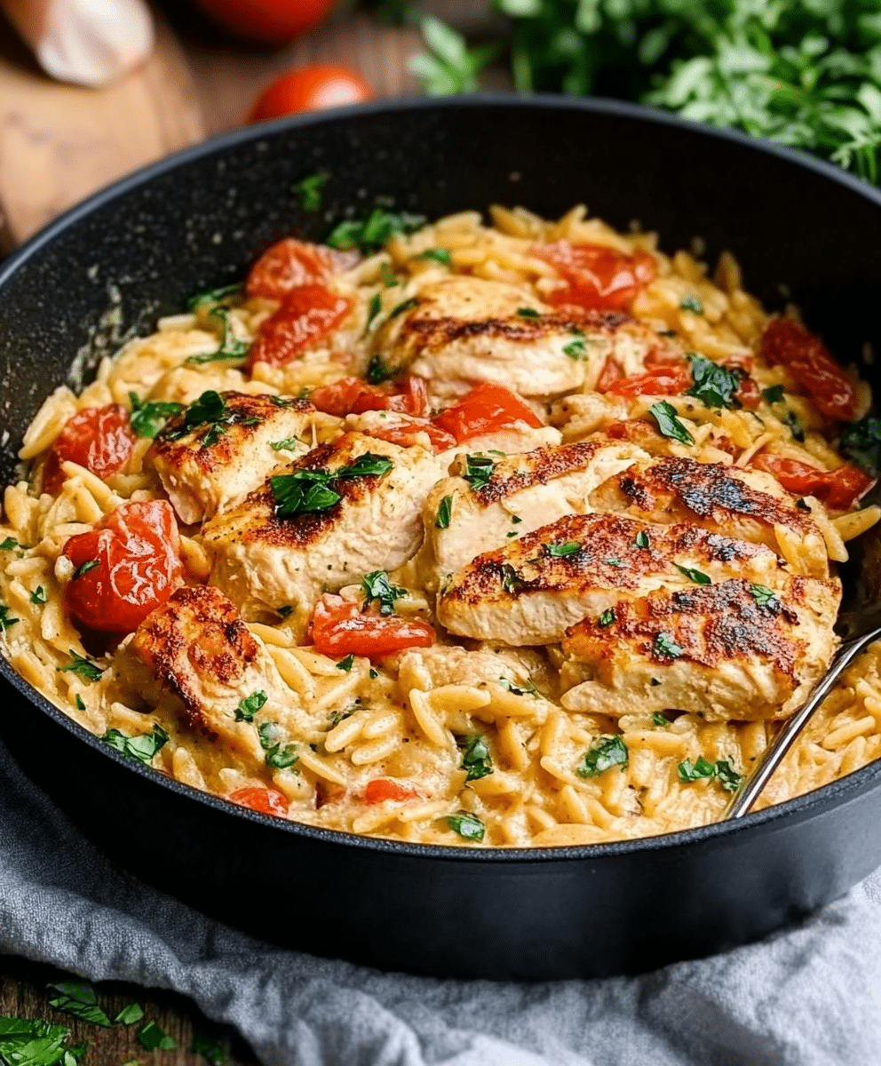 Creamy Tuscan Chicken Orzo