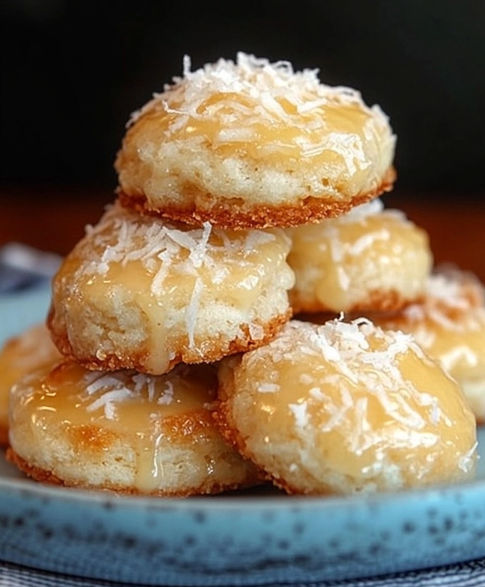 Dolly Parton Coconut Cookies with Lemon Glaze