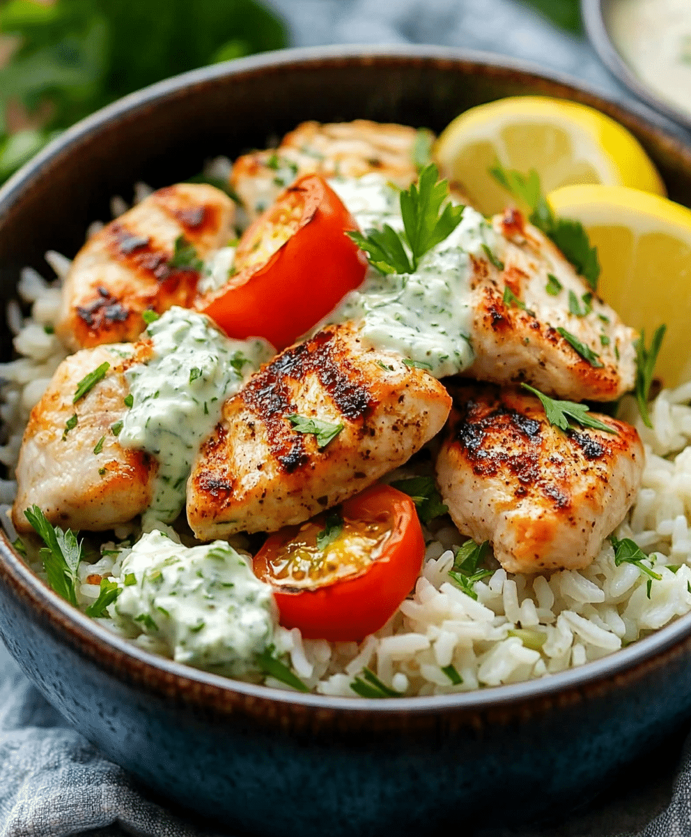 Dump and Bake Chicken Tzatziki Rice