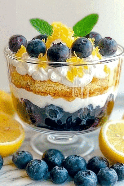 Easy Lemon Blueberry Trifle