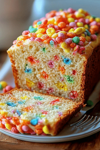Fruity Pebbles Breakfast Bread