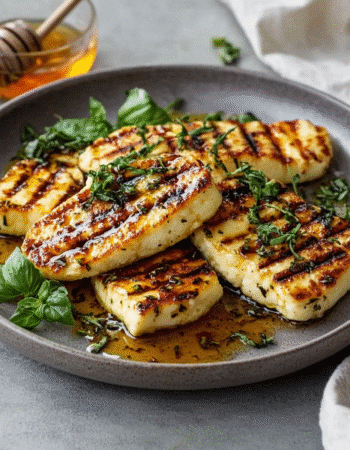 Grilled Halloumi with Honey & Herbs