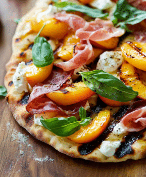 Grilled Peach & Prosciutto Flatbread