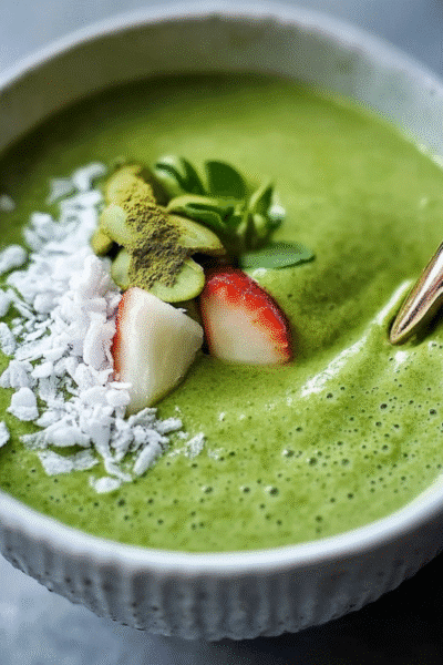 Iced Matcha Green Tea Smoothie Bowl