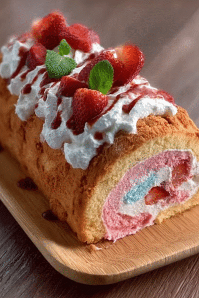 Japanese Cotton Candy Swiss Cake Roll