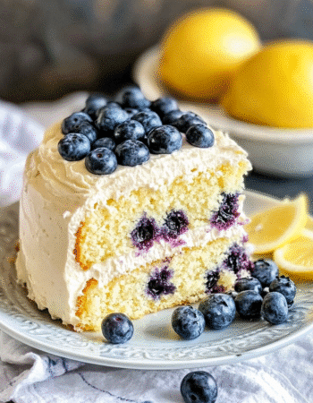 Lemon Blueberry Cake with Lemon Cream Cheese Frosting