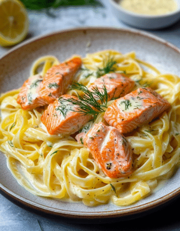Lemon Dill Salmon Pasta