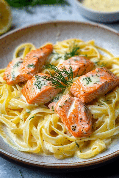 Lemon Dill Salmon Pasta