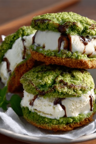 Matcha Coconut Ice Cream Sandwiches
