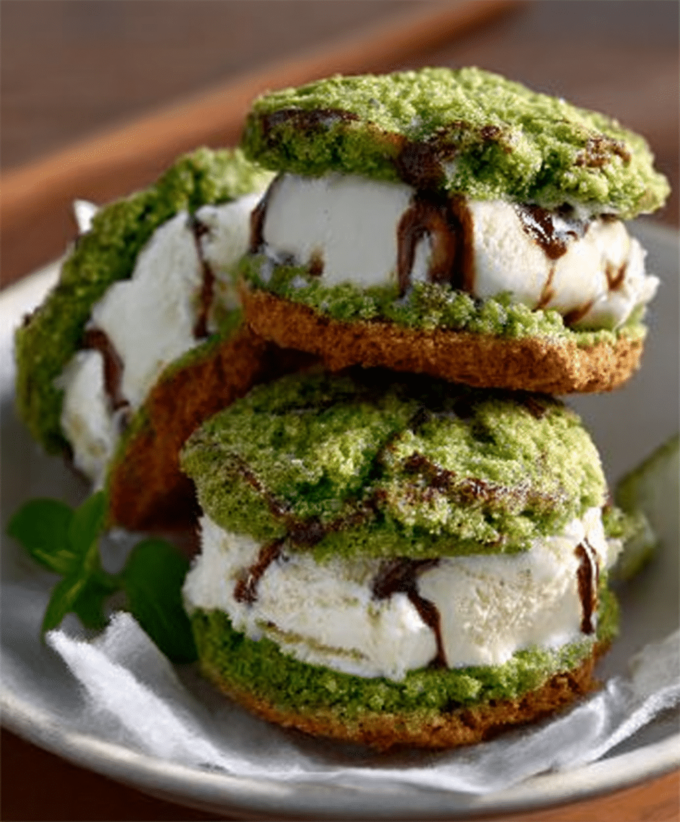 Matcha Coconut Ice Cream Sandwiches