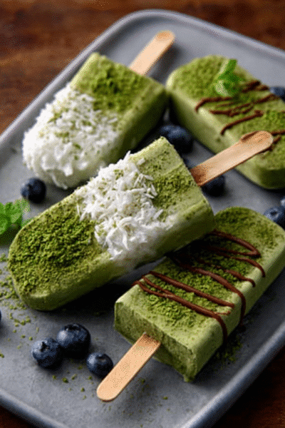 Matcha Coconut Popsicles