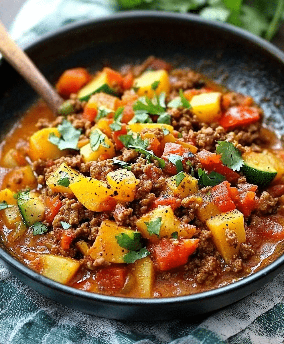 Mexican Ground Beef and Potato Skillet