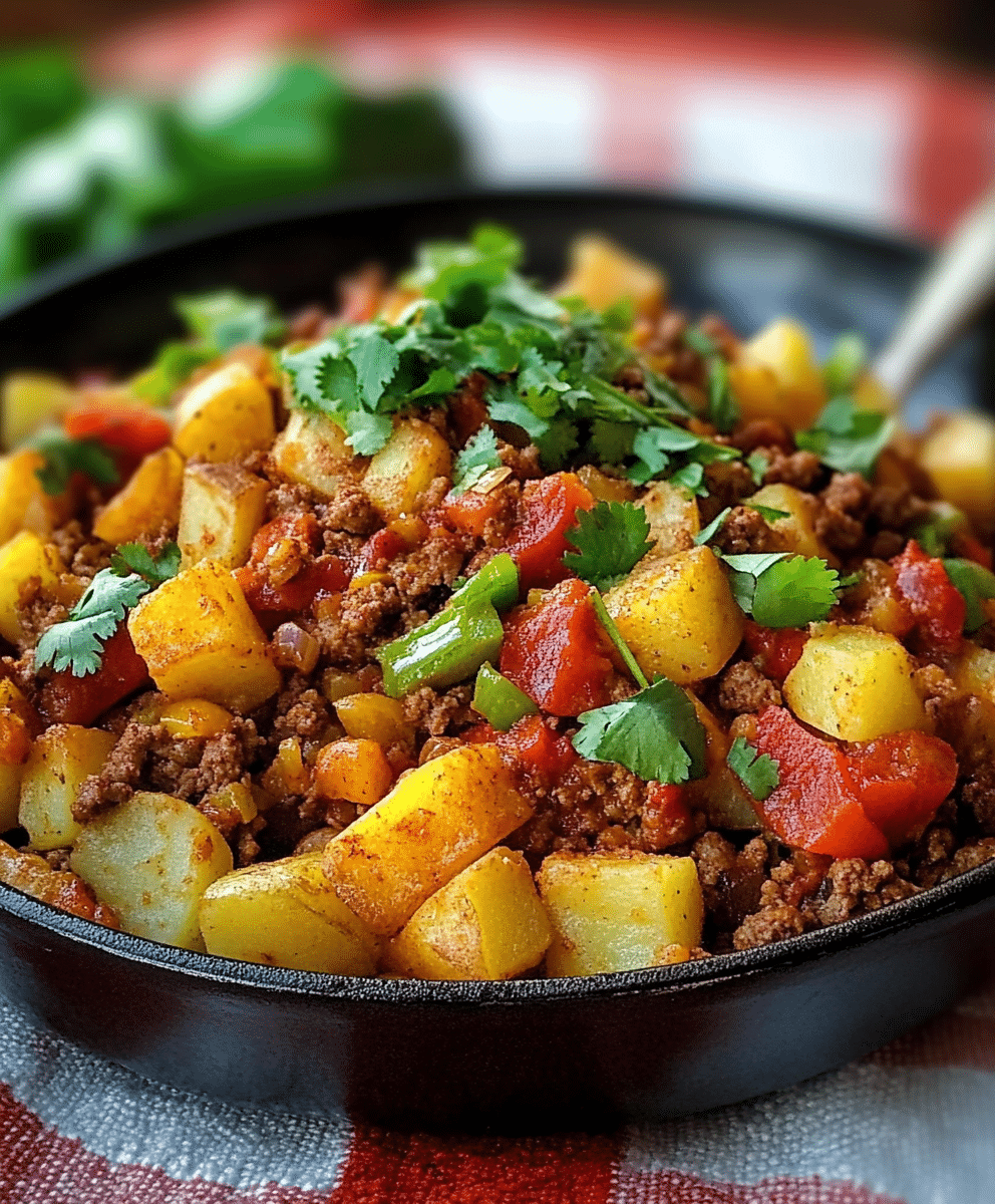 Mexican Ground Beef and Potato Skillet