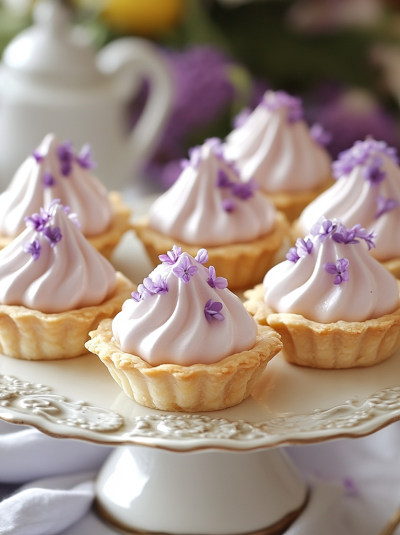 Mini Lemon Tart with Lilac Meringue Recipe