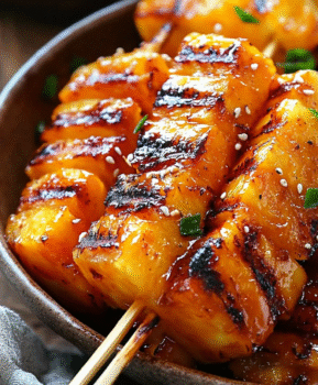 Miso Caramel Grilled Pineapple