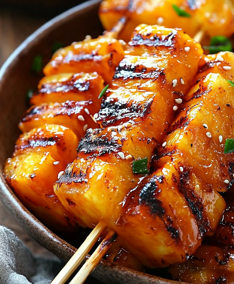 Miso Caramel Grilled Pineapple