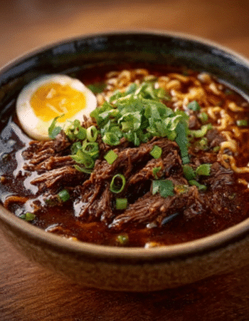 Savory Birria Ramen with Tender Beef and Rich Broth