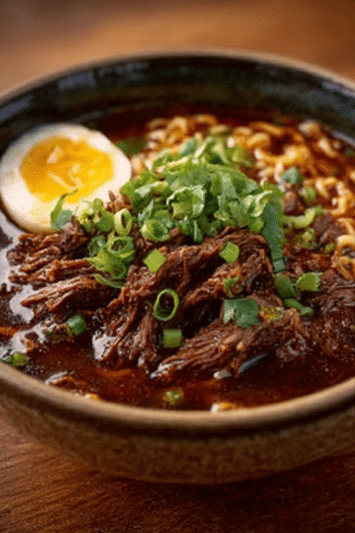 Savory Birria Ramen with Tender Beef and Rich Broth