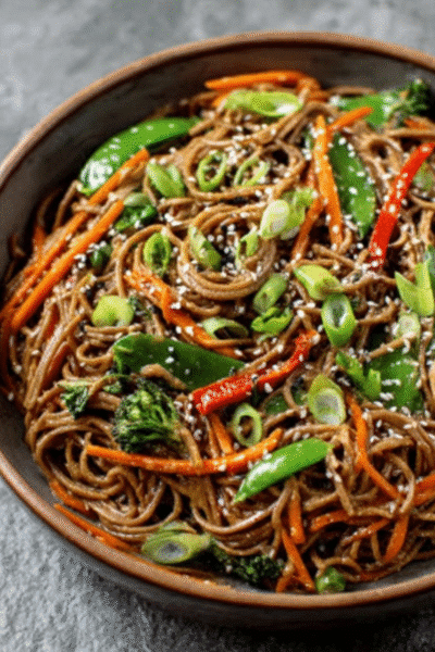 Sesame Peanut Soba Noodles