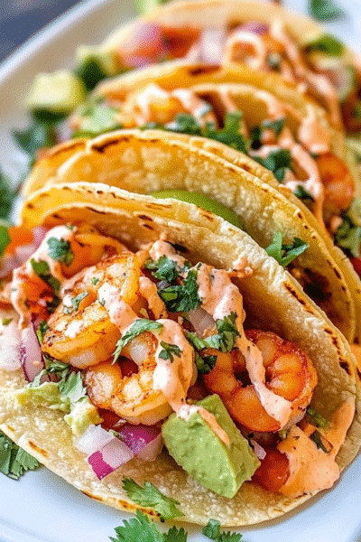 Shrimp Tacos with the BEST Sauce