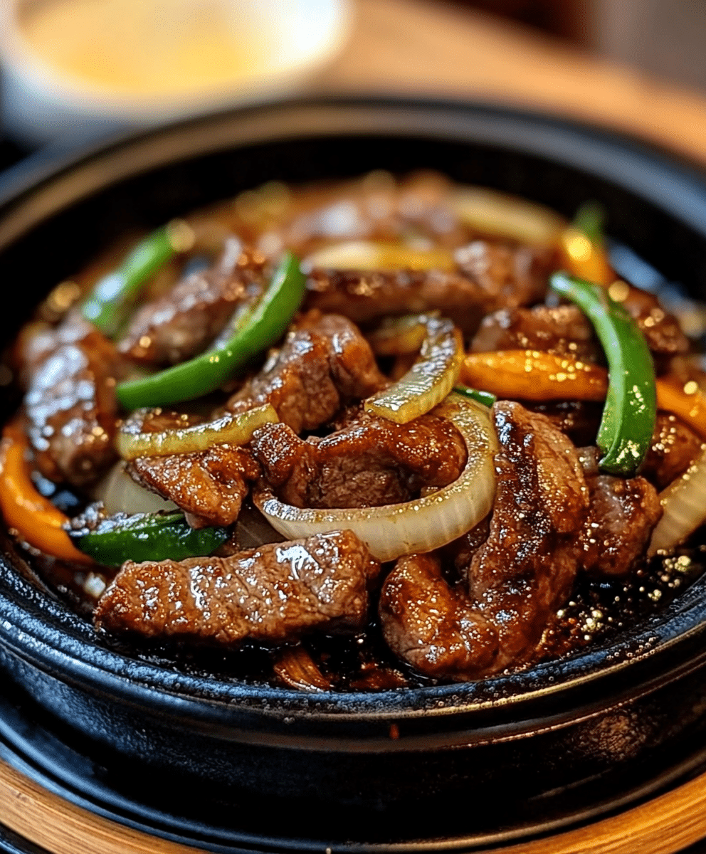 Sizzling Chinese Pepper Steak with Onions